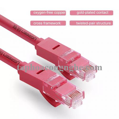 Ugreen 11220 0.5M màu Đỏ Cáp mạng LAN cat6 UTP NW101 30011220